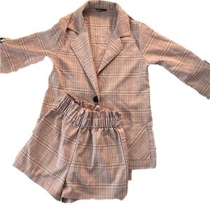 SHEIN plaid shorts and jacket